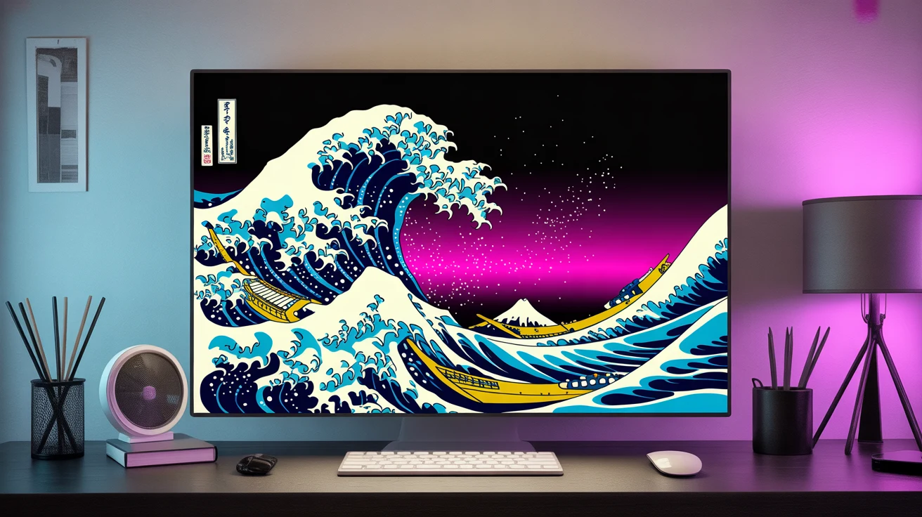 Asian Art gaming desk mat design