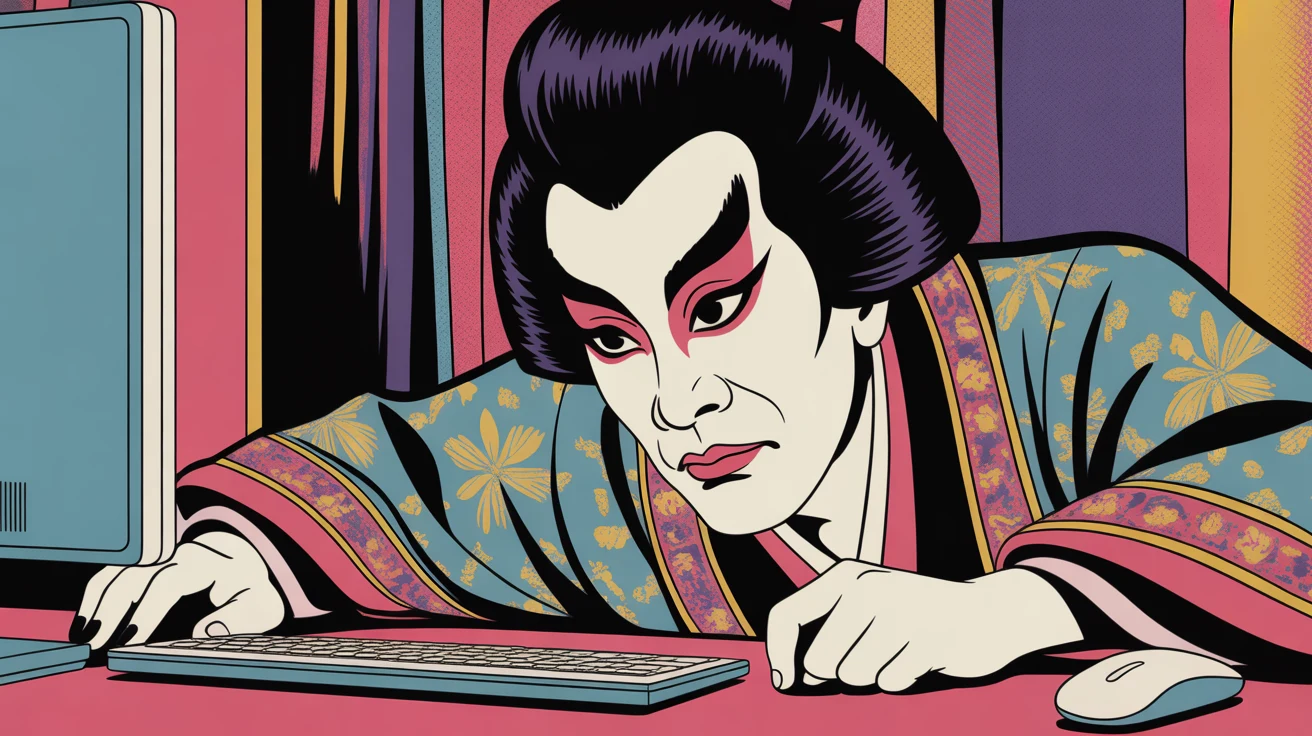 Asian Art gaming desk mat design