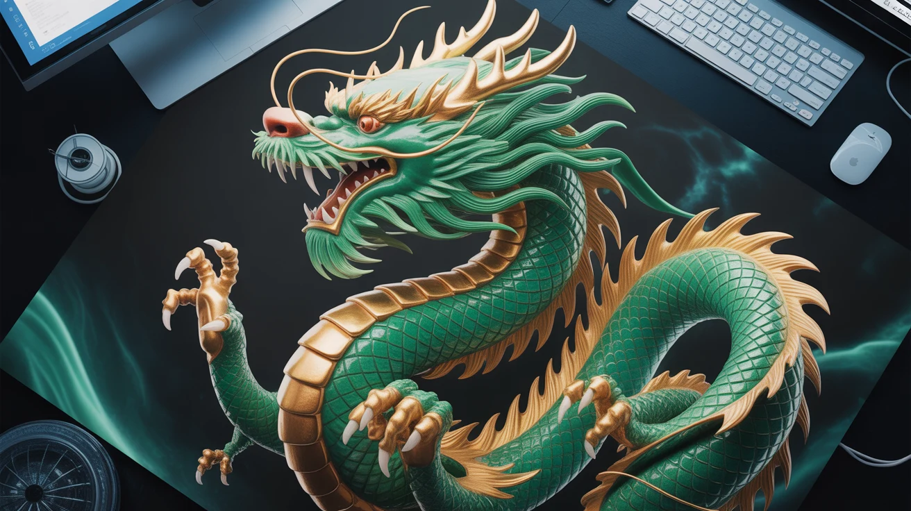 Asian Art gaming desk mat design