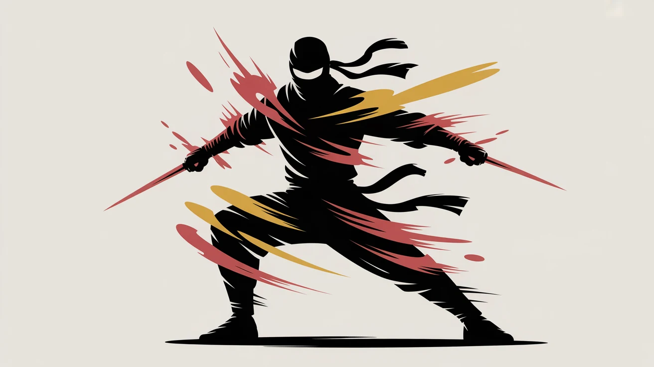 Crimson Blade Ninja gaming desk mat