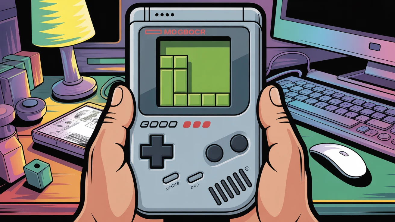 Retro gaming desk mat design
