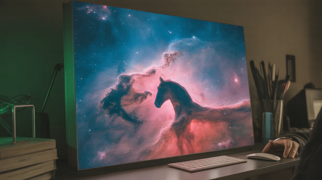 Space gaming desk mat design