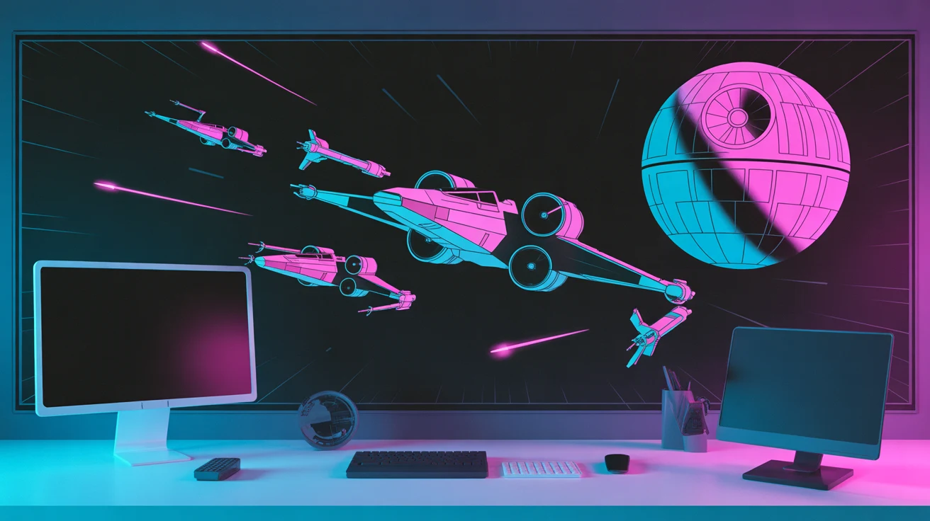 Space gaming desk mat design